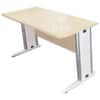 โต๊ะทำงาน ขาเหล็กปั๊มเงา แบบโล่งมีบังหน้า ขนาด 80 / 120 / 150 / 180 / 240 cm รหัส 1042