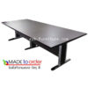 โต๊ะประชุมตัวต่อ ทรงเหลี่ยมขาเหล็กปั้มเงา มีขนาด 300/320/350/400 CM รหัส 1386