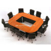 โต๊ะประชุมตัวต่อขาไม้ เมลามีนทั้งตัว 10 ที่นั่ง W260 x D200 cm รหัส 2031