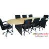 โต๊ะประชุมขาไม้ ตัวต่อ 8 ที่นั่ง ขากลางเป็นเหล็กกลมเงา W340 X D130 CM รหัส 2206