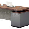 โต๊ะทำงานผู้บริหาร ตัวแอล ขนาด 180 x 160 cm ไซด์บอร์ดข้างพร้อมลิ้นชัก หน้าโต๊ะลายหิน รหัส 3487