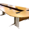 โต๊ะประชุมตัวต่อรูปตัวโอ ขาเหล็กปั้มเงา จำนวน 20 – 24 ที่นั่ง ขนาด 870 x 200 cm รหัส 3417