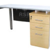 โต๊ะทำงาน TOP ลอย ขาเหล็กกล่อง + ลิ้นชักวางเต็มถึงพื้น ขนาด W 120 / 150 / 180 cm รหัส 3554