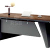 โต๊ะทำงานผู้บริหาร ขาโต๊ะทำเฉียง 45 องศา ขนาด 220 x 200 cm ไซด์บอร์ดข้างพร้อมลิ้นชัก รหัส 3562
