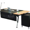โต๊ะผู้บริหาร TOP ลามิเนต พร้อมตู้ไซด์บอร์ดข้าง ขนาด 200 x 100 cm. รหัส 3649