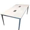 โต๊ะประชุม ขาเหล็ก DESIGN WORK ที่ขอบมีเหล็กปิดโดยรอบ ขนาด W200 X D100 X H75CM รหัส 3801