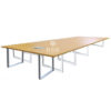 โต๊ะประชุม ตัวเดียวมาต่อกัน ขาเหล็กตัว C ทรงสี่เหลี่ยม มีตารางให้เลือก หลายขนาด ตั้งแต่ 5 – 26 ที่นั่ง รหัส 3761