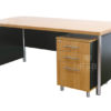 โต๊ะทำงาน ขาเหล็กทรงกลม พร้อมตู้ลิ้นชักขาเหล็ก ขนาด 180 x 90 cm รหัส 3779