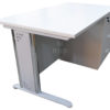 โต๊ะทำงาน ขาเหล็กปั๊มเงา ลิ้นชัก และแผ่นบังหน้าเต็มถึงพื้น ขนาดพิเศษ W 150 cm D  90  cm รหัส 3702