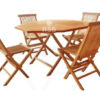 ชุดโต๊ะอาหารพับไม้สัก แปดเหลี่ยม 120 CM โต๊ะไม้สัก + เก้าอี้ไม้สัก 4 ตัว รหัส 3812