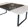 โต๊ะประชุม ขาเหล็กกล่อง ตัว C TOP ลบมุม สั่งสีไม้ สลับกัน  ขนาด W 240 x 120 สูง 75 cm รหัส 4528